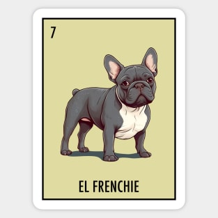 Mexican Loteria Card Blue French Bulldog Sticker